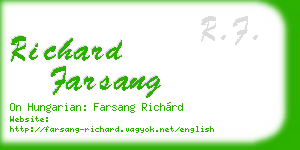 richard farsang business card