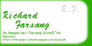 richard farsang business card